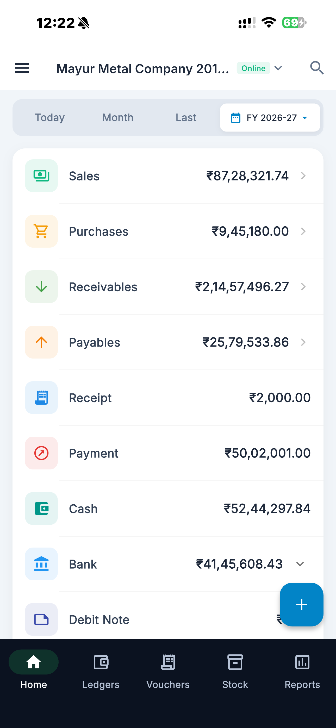BizGrip mobile dashboard